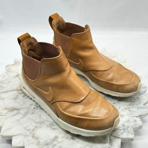 Nike Air Max Thea Mid Ale Brown Tan Sz8.5 859550-200 Slip On Leather Ankle Boots - Picture 9 of 16